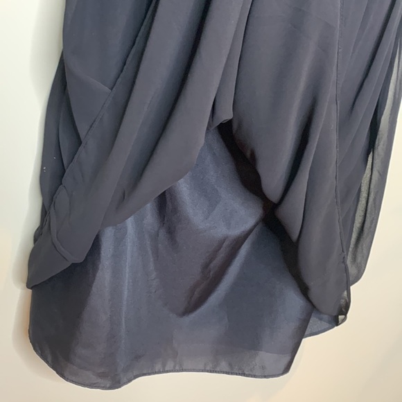 Bill Levkoff NWT Black One Shoulder Evening Cocktail Wedding Side Zip Dress 14 - Picture 7 of 16